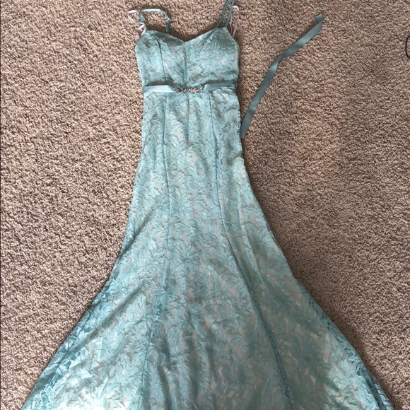 light blue designer dress
